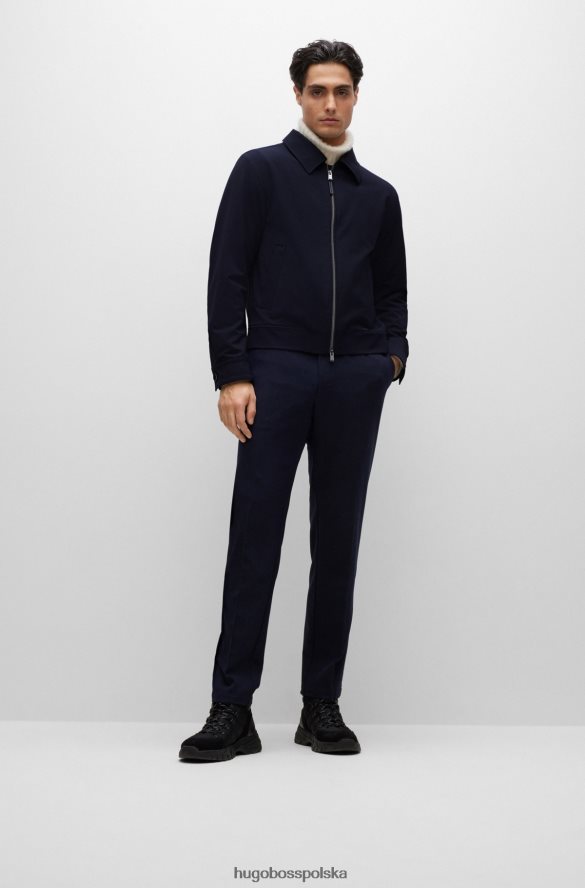 Hugo Boss Hugo Zapinana na zamek kurtka slim-fit z elastycznego materiału w kolorze ciemnoniebieskim ciemny niebieski R0X0H63242