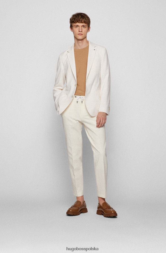 Hugo Boss Kurtka Hugo o dopasowanym kroju z elastycznego materiału typu Seersucker w kolorze białym biały R0X0H64495