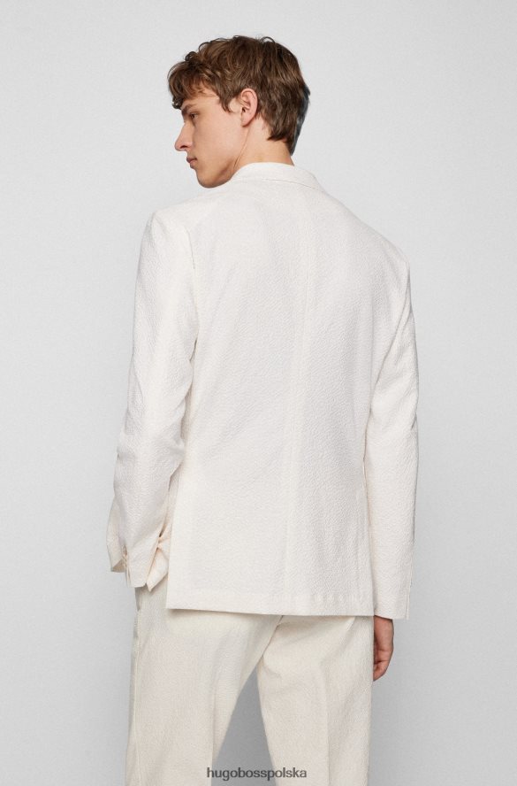 Hugo Boss Kurtka Hugo o dopasowanym kroju z elastycznego materiału typu Seersucker w kolorze białym biały R0X0H64495