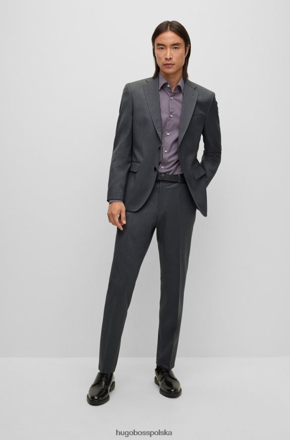 Hugo Boss Kurtka Hugo o regularnym kroju w kolorze ciemnoszarym z dziewiczej wełny ciemno szary R0X0H62442