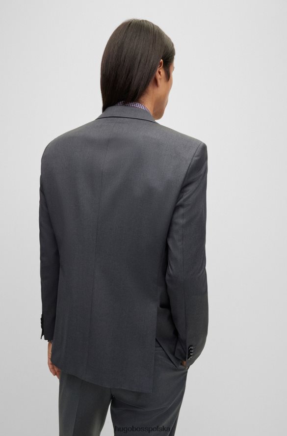 Hugo Boss Kurtka Hugo o regularnym kroju w kolorze ciemnoszarym z dziewiczej wełny ciemno szary R0X0H62442