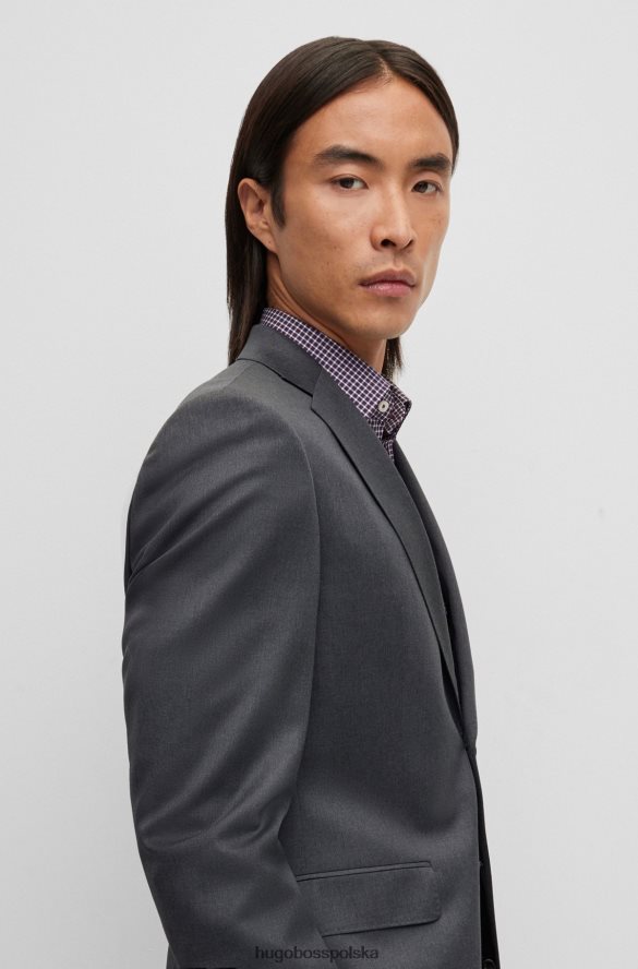 Hugo Boss Kurtka Hugo o regularnym kroju w kolorze ciemnoszarym z dziewiczej wełny ciemno szary R0X0H62442