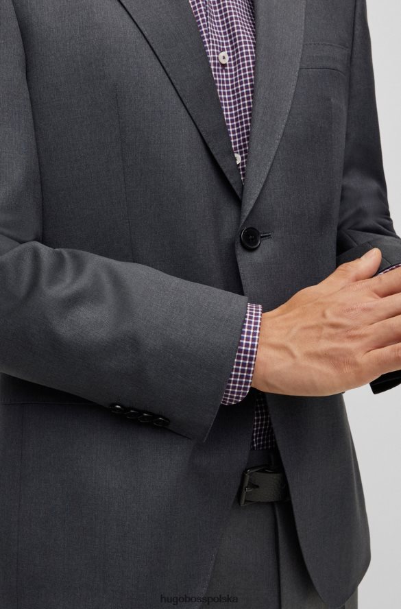 Hugo Boss Kurtka Hugo o regularnym kroju w kolorze ciemnoszarym z dziewiczej wełny ciemno szary R0X0H62442