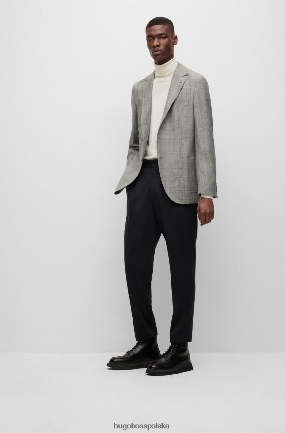 Hugo Boss Kurtka Hugo o regularnym kroju w kolorze czarnym w kratkę z dziewiczej wełny czarny R0X0H64501