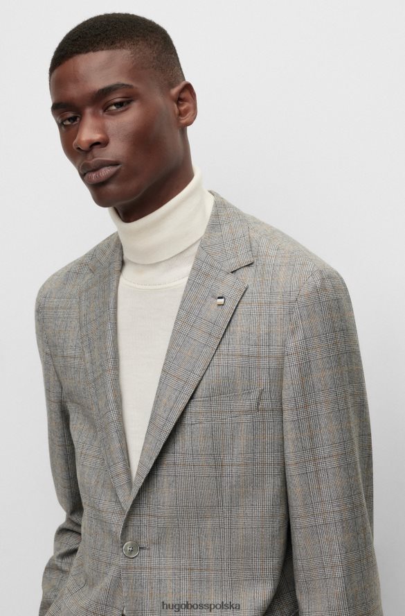Hugo Boss Kurtka Hugo o regularnym kroju w kolorze czarnym w kratkę z dziewiczej wełny czarny R0X0H64501