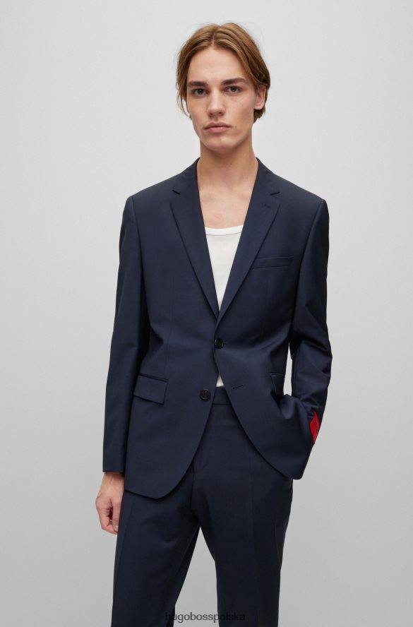 Hugo Boss Kurtka Hugo o regularnym kroju z ciemnoniebieskiej mieszanki wełny o wysokiej wydajności ze streczem ciemny niebieski R0X0H61360