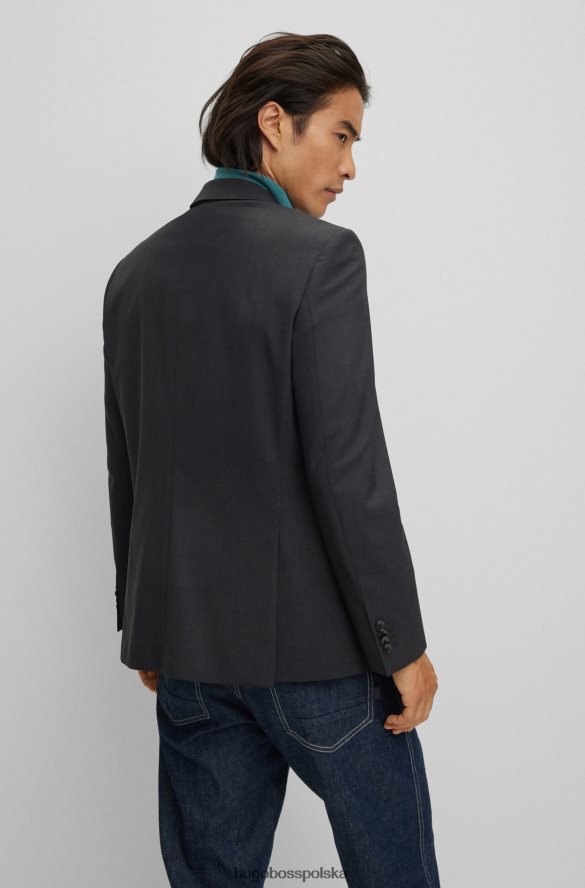 Hugo Boss Kurtka hugo slim-fit z elastycznej, dziewiczej wełny w kolorze ciemnoszarym ciemno szary R0X0H62393
