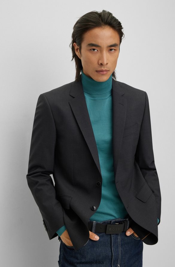 Hugo Boss Kurtka hugo slim-fit z elastycznej, dziewiczej wełny w kolorze ciemnoszarym ciemno szary R0X0H62393