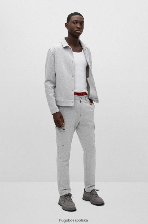 Hugo Boss Kurtka hugo slim-fit z melanżowej bawełny w kolorze jasnoszarym jasnoszary R0X0H64339
