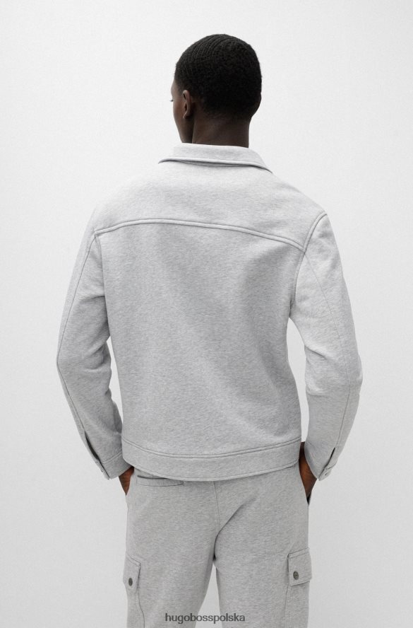 Hugo Boss Kurtka hugo slim-fit z melanżowej bawełny w kolorze jasnoszarym jasnoszary R0X0H64339