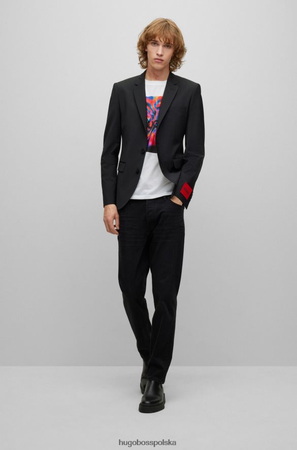 Hugo Boss Kurtka o regularnym kroju z czarnej, elastycznej mieszanki wełny hugo czarny R0X0H61361