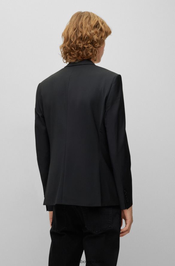 Hugo Boss Kurtka o regularnym kroju z czarnej, elastycznej mieszanki wełny hugo czarny R0X0H61361