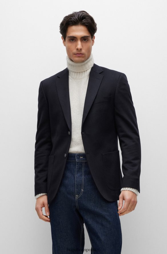 Hugo Boss Kurtka o regularnym kroju z odpowiedzialnego kaszmiru w kolorze ciemnoniebieskim hugo ciemny niebieski R0X0H61841