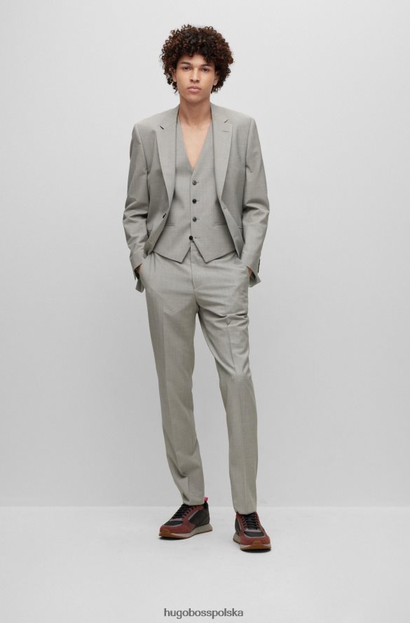 Hugo Boss Kurtka o regularnym kroju z wzorzystej mieszanki zawierającej rozciągliwą wełnę w kolorze hugo w kolorze szarym szary R0X0H64172