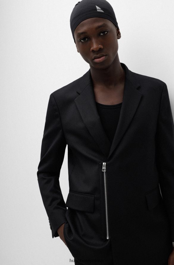 Hugo Boss Kurtka o swobodnym kroju z elastycznego materiału, zapinana na zamek błyskawiczny hugo w kolorze czarnym czarny R0X0H63048