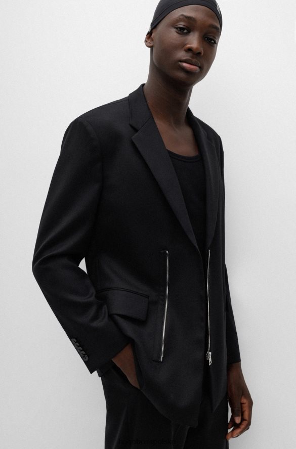 Hugo Boss Kurtka o swobodnym kroju z elastycznego materiału, zapinana na zamek błyskawiczny hugo w kolorze czarnym czarny R0X0H63048