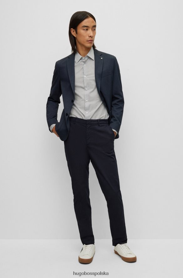 Hugo Boss Kurtka slim-fit z melanżowego, elastycznego dżerseju w kolorze ciemnoniebieskim hugo ciemny niebieski R0X0H62540