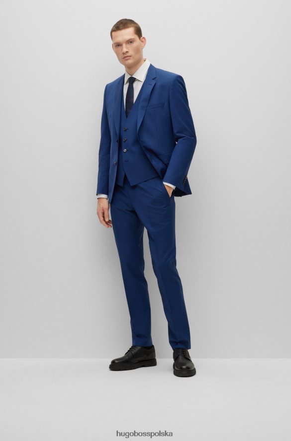 Hugo Boss Wąska kamizelka z mieszanki wełny hugo w kolorze ciemnoniebieskim ciemny niebieski R0X0H63719