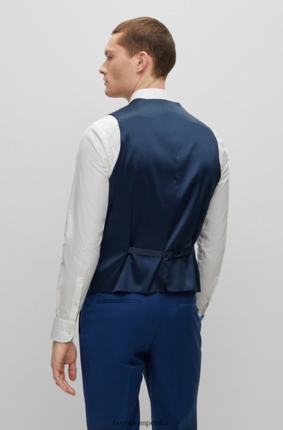 Hugo Boss Wąska kamizelka z mieszanki wełny hugo w kolorze ciemnoniebieskim ciemny niebieski R0X0H63719