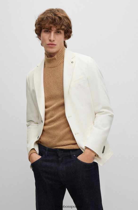 Hugo Boss biała kurtka hugo slim-fit z czystej bawełny biały R0X0H63823