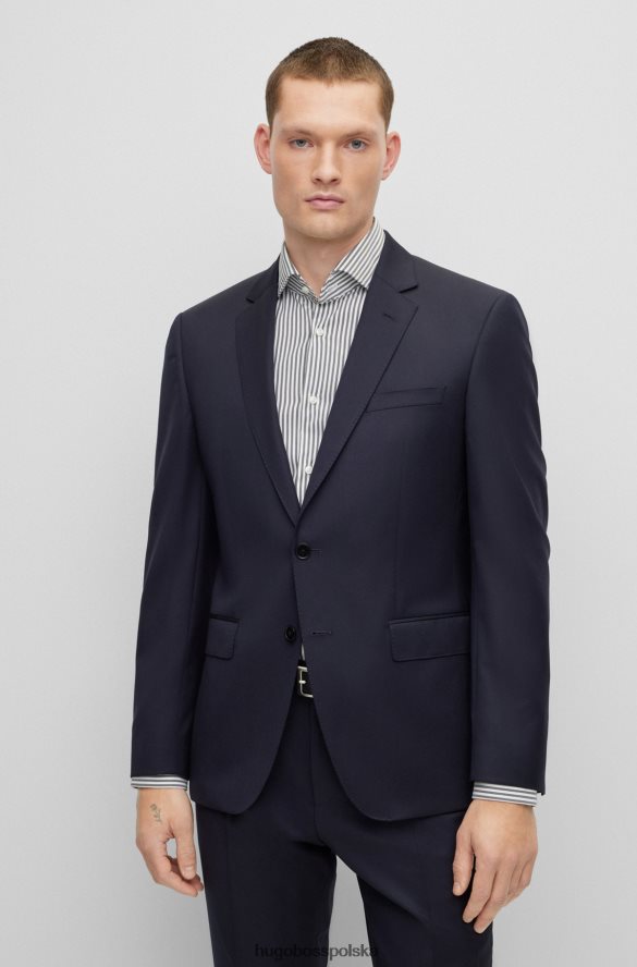 Hugo Boss ciemnoniebieska kurtka slim-fit z dziewiczej wełny Serge Hugo ciemny niebieski R0X0H62063