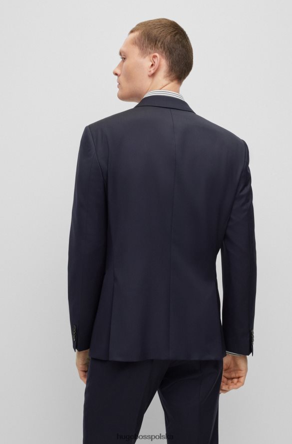 Hugo Boss ciemnoniebieska kurtka slim-fit z dziewiczej wełny Serge Hugo ciemny niebieski R0X0H62063