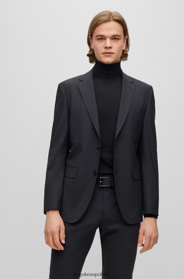 Hugo Boss ciemnoszara kurtka hugo o regularnym kroju z elastycznej dziewiczej wełny ciemno szary R0X0H62054