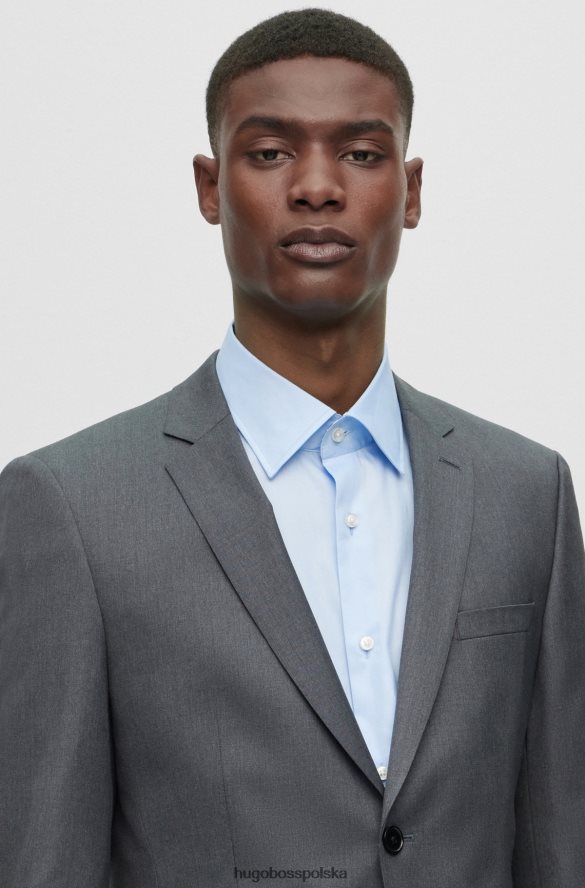 Hugo Boss ciemnoszara kurtka o bardzo dopasowanym kroju z dziewiczej wełny serge hugo ciemno szary R0X0H63632