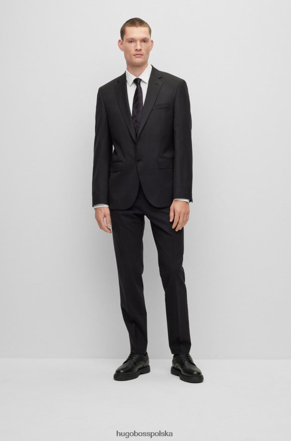 Hugo Boss czarna kurtka o regularnym kroju z dziewiczej wełny Serge hugo czarny R0X0H62444