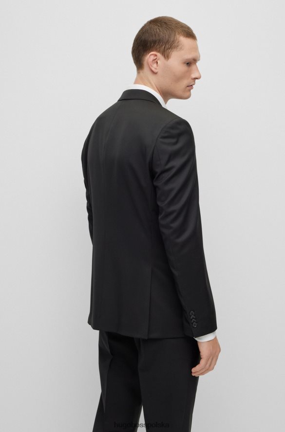 Hugo Boss czarna kurtka o regularnym kroju z dziewiczej wełny Serge hugo czarny R0X0H62444