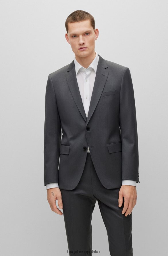 Hugo Boss dopasowana kurtka z wełny serge w kolorze ciemnoszarym hugo ciemno szary R0X0H62062