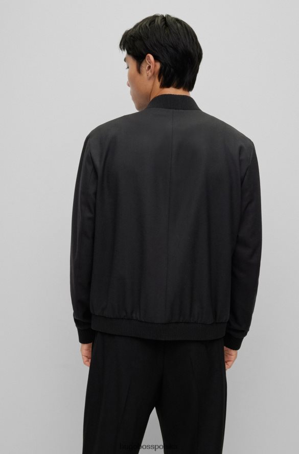 Hugo Boss hugo czarna kurtka o dopasowanym kroju, zapinana na zamek, wykonana z elastycznego materiału czarny R0X0H64378