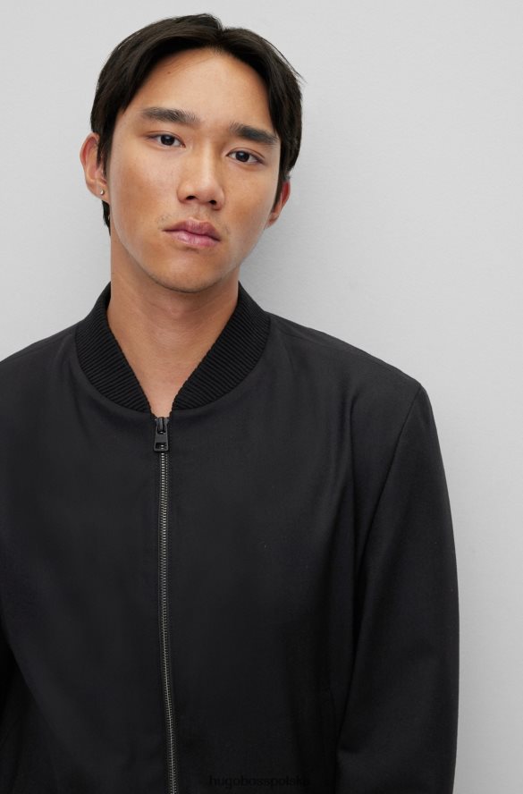 Hugo Boss hugo czarna kurtka o dopasowanym kroju, zapinana na zamek, wykonana z elastycznego materiału czarny R0X0H64378