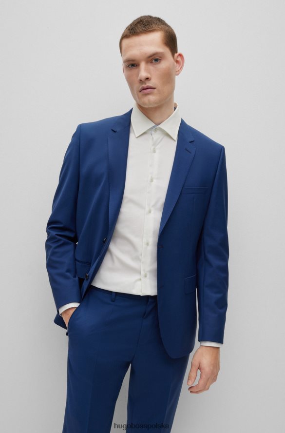 Hugo Boss jednorzędowa marynarka z mieszanki wełny w kolorze niebieskim hugo niebieski R0X0H62950