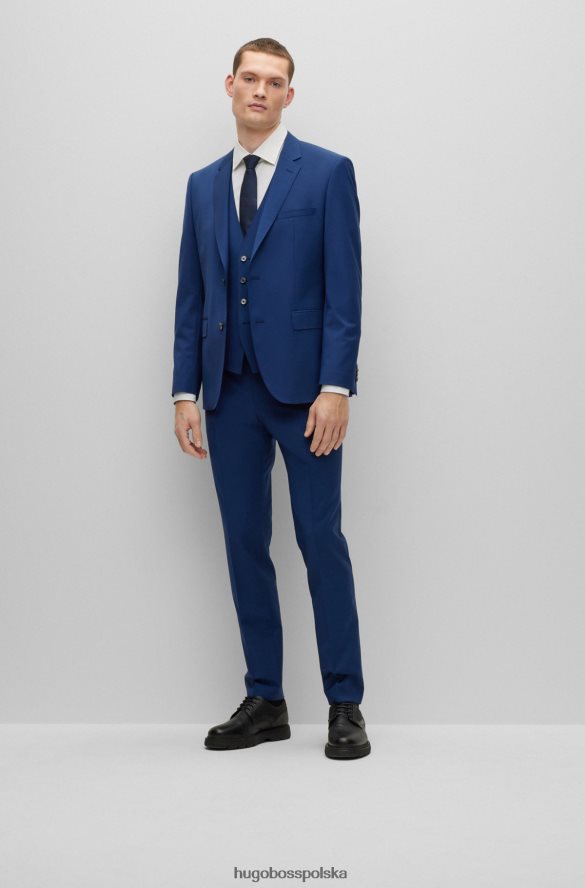 Hugo Boss jednorzędowa marynarka z mieszanki wełny w kolorze niebieskim hugo niebieski R0X0H62950