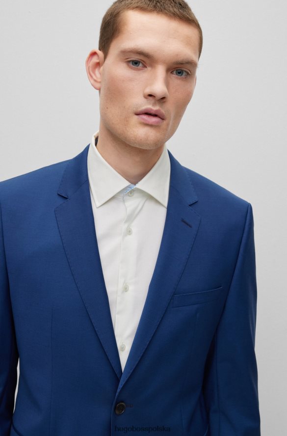 Hugo Boss jednorzędowa marynarka z mieszanki wełny w kolorze niebieskim hugo niebieski R0X0H62950