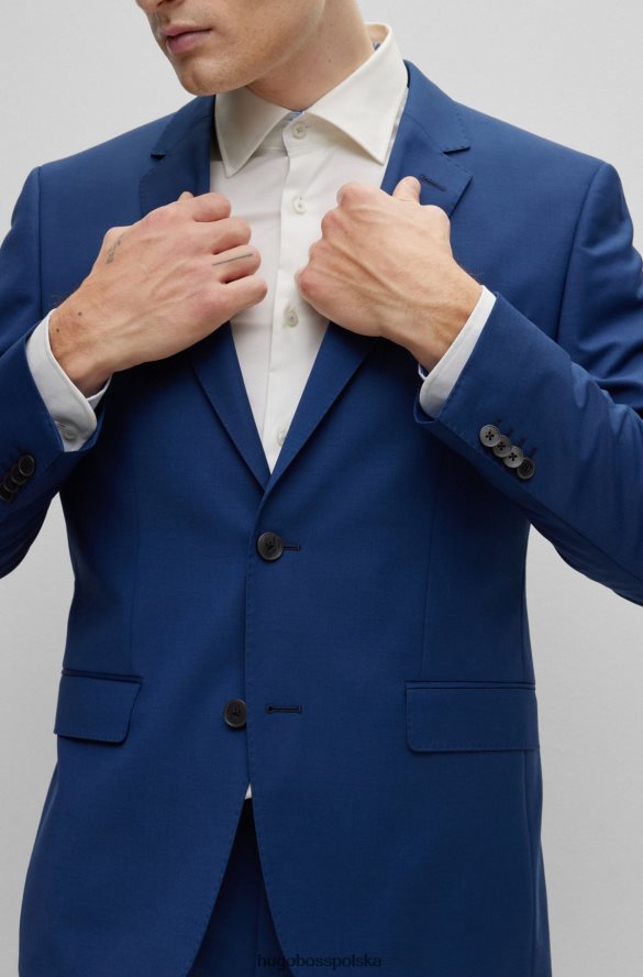 Hugo Boss jednorzędowa marynarka z mieszanki wełny w kolorze niebieskim hugo niebieski R0X0H62950