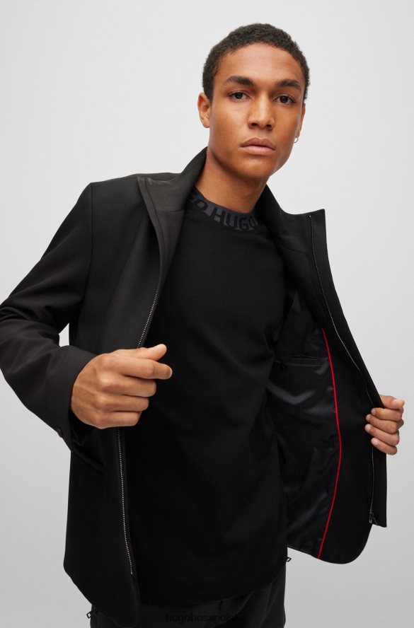 Hugo Boss kurtka hugo o wyjątkowo dopasowanym kroju, wykonana z elastycznego materiału w kolorze czarnym czarny R0X0H64085