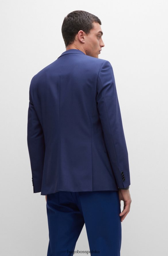 Hugo Boss niebieska kurtka Hugo o dopasowanym kroju z elastycznej dziewiczej wełny niebieski R0X0H62391