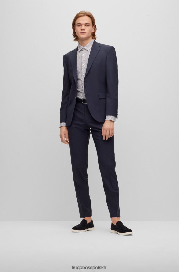 Hugo Boss niebieska kurtka Hugo o regularnym kroju z elastycznej dziewiczej wełny niebieski R0X0H62053