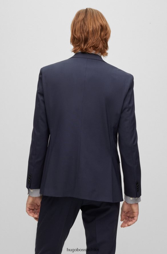 Hugo Boss niebieska kurtka Hugo o regularnym kroju z elastycznej dziewiczej wełny niebieski R0X0H62053