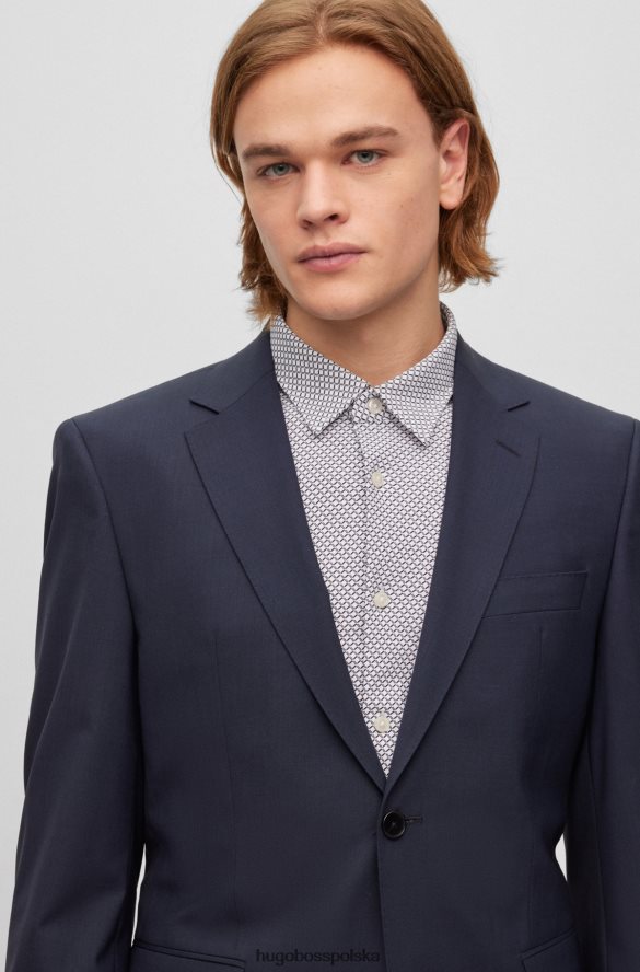 Hugo Boss niebieska kurtka Hugo o regularnym kroju z elastycznej dziewiczej wełny niebieski R0X0H62053