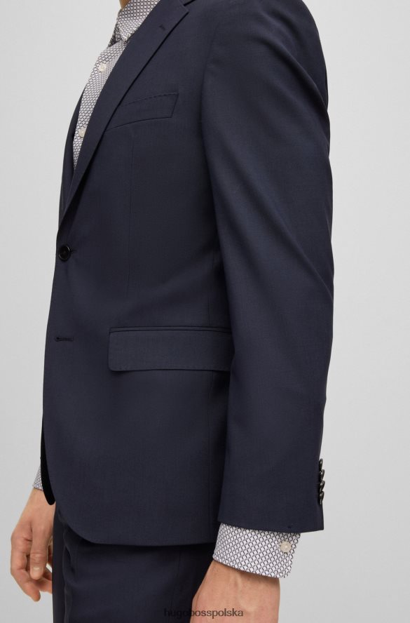 Hugo Boss niebieska kurtka Hugo o regularnym kroju z elastycznej dziewiczej wełny niebieski R0X0H62053