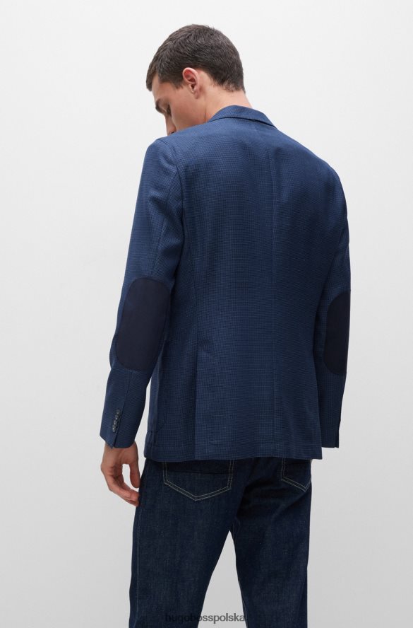 Hugo Boss niebieska kurtka o regularnym kroju z dziewiczej wełny Serge Hugo niebieski R0X0H63106