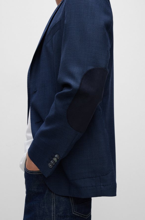 Hugo Boss niebieska kurtka o regularnym kroju z dziewiczej wełny Serge Hugo niebieski R0X0H63106