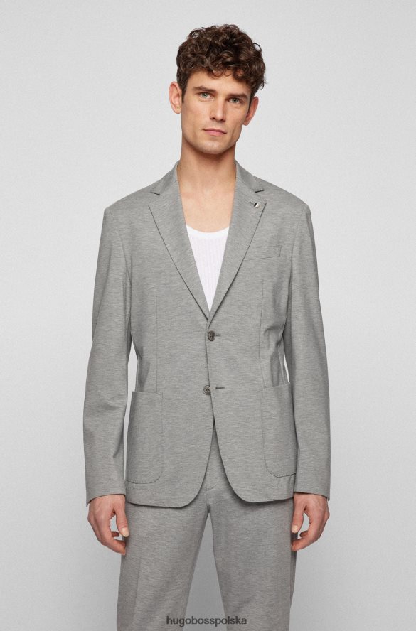 Hugo Boss szara kurtka Hugo o dopasowanym kroju z melanżowego elastycznego dżerseju szary R0X0H64071