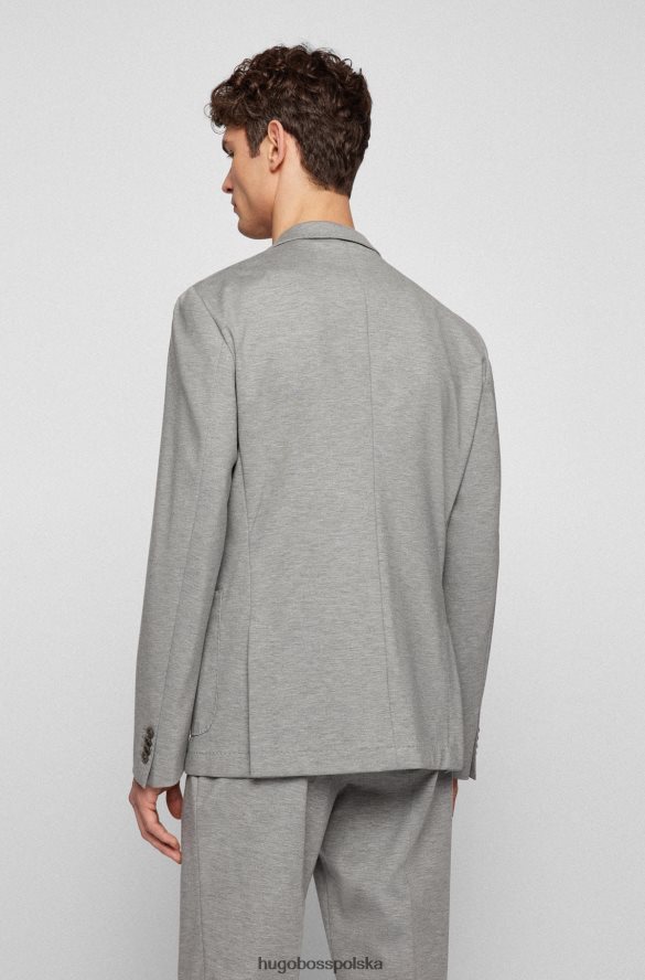 Hugo Boss szara kurtka Hugo o dopasowanym kroju z melanżowego elastycznego dżerseju szary R0X0H64071
