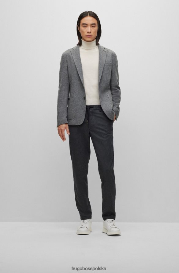 Hugo Boss szara kurtka Hugo o dopasowanym kroju z mieszanki wełny w mikrowzorzysty szary R0X0H64450