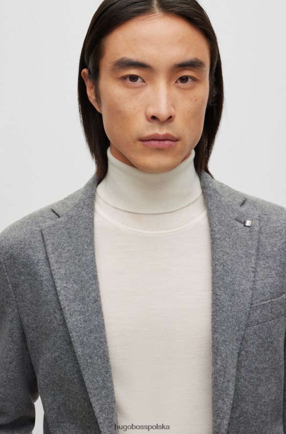 Hugo Boss szara kurtka Hugo o dopasowanym kroju z mieszanki wełny w mikrowzorzysty szary R0X0H64450