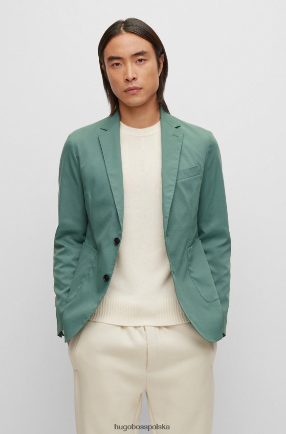 Hugo Boss turkusowa, jednorzędowa kurtka Hugo o dopasowanym kroju, wykonana z wysokiej jakości tkaniny turkus R0X0H62600